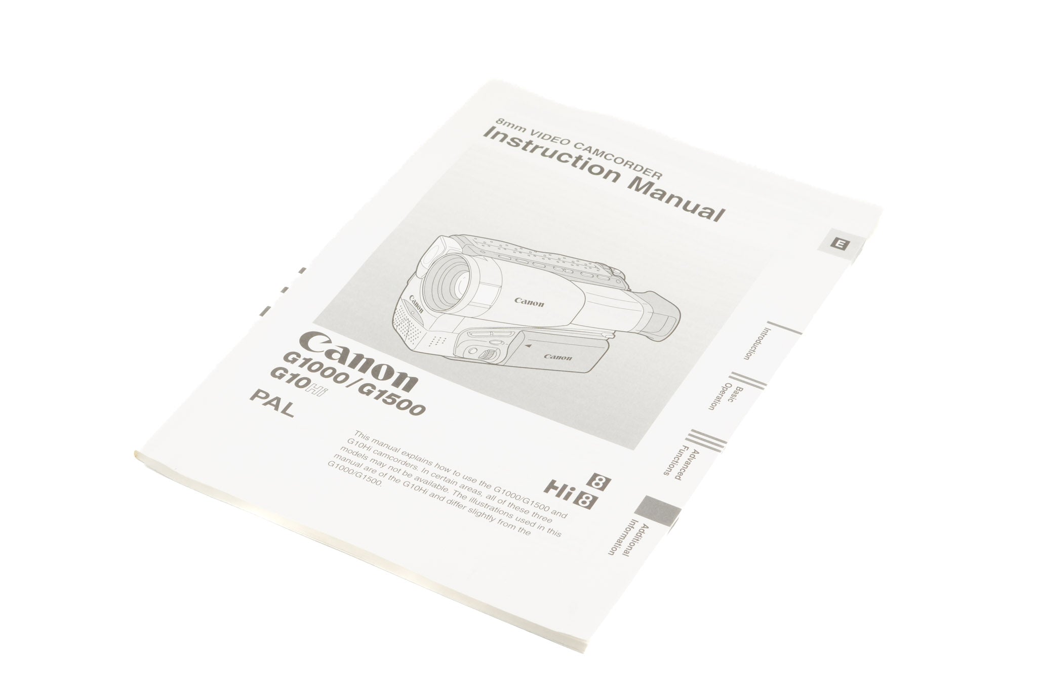 Canon G1000/G5000/G10Hi Instructions