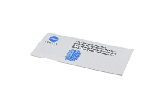 Minolta Wide Angle Lens Guide Instructions