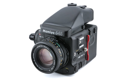 Mamiya 645 Pro TL + 80mm f2.8 Sekor C N + HA401 120/220 Roll Film Holder + FE401 AE Prism Finder + 120 Roll Film Insert (HA401)