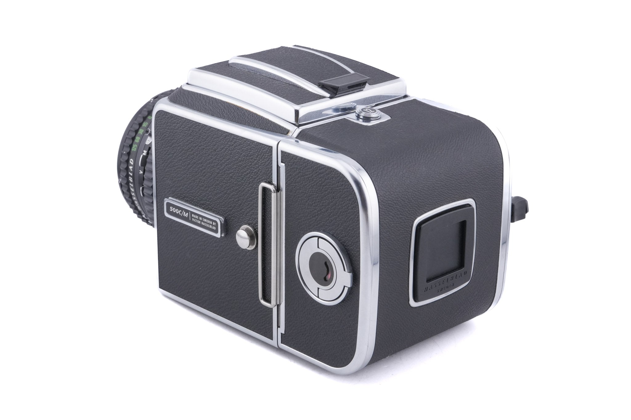 Hasselblad 500C/M (Silver, 10026) + 80mm f2.8 Planar T* C (Black, 20028) + Waist Level Finder (New / Chrome, 42315) + A12N Film Magazine + Acute Matte Focusing Screen (42165)