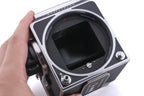 Hasselblad 500C/M (Silver, 10026) + 80mm f2.8 Planar T* C (Black, 20028) + Waist Level Finder (New / Chrome, 42315) + A12N Film Magazine + Acute Matte Focusing Screen (42165)