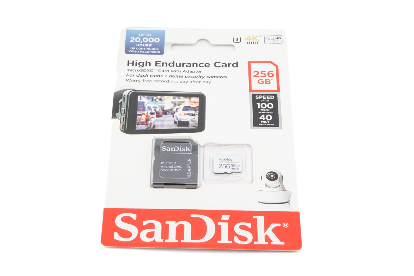 Sandisk 256 GB Micro SDXC Card (High Endurance) & Adapter - Accessory
