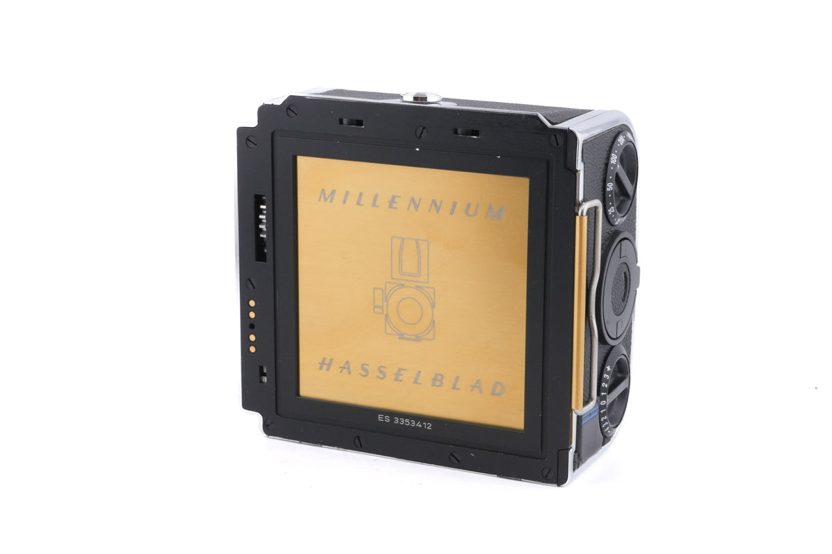 Hasselblad 203FE (Millennium) (Silver, 12041) + E12 Film Magazine (Chrome, 30244) + Waist Level Finder (Silver, 42317) + Acute Matte Grid / Split Image Focusing Screen (42170)