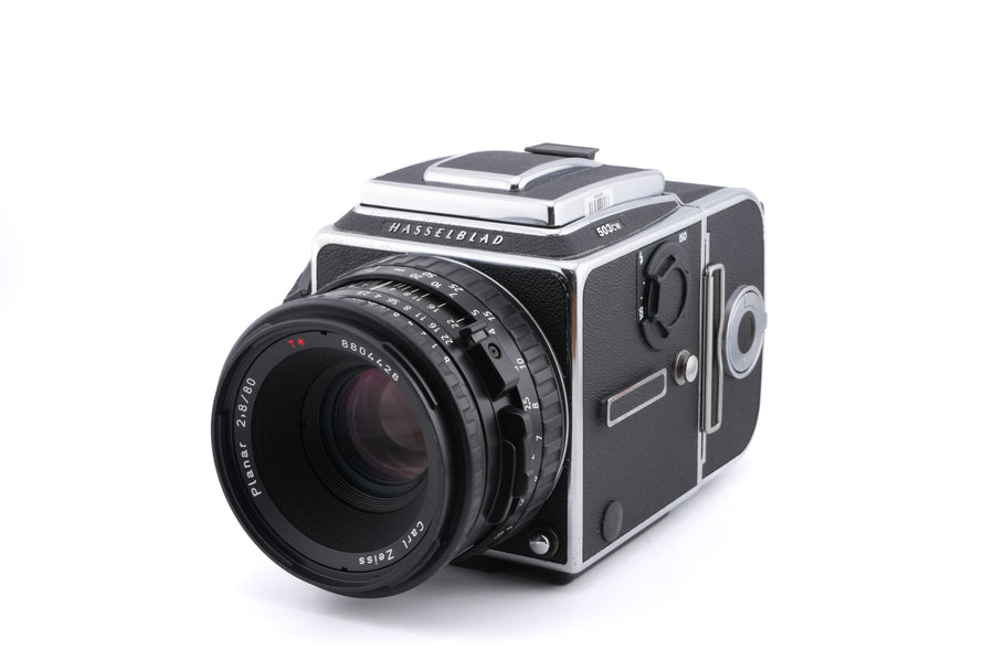 Hasselblad 503CW (Silver, 10243) + Waist Level Finder (New / Chrome, 42315) + Acute Matte Focusing Screen (42165) + A12N Film Magazine (30213) + 80mm f2.8 Planar T* CB (20032)