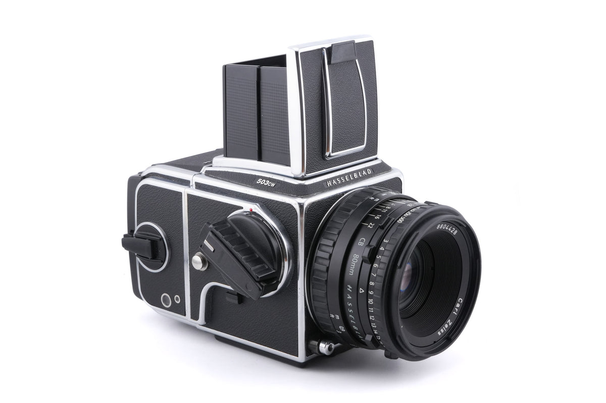 Hasselblad 503CW (Silver, 10243) + Waist Level Finder (New / Chrome, 42315) + Acute Matte Focusing Screen (42165) + A12N Film Magazine (30213) + 80mm f2.8 Planar T* CB (20032)