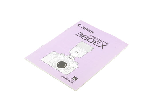 Canon Speedlite 380EX Instructions