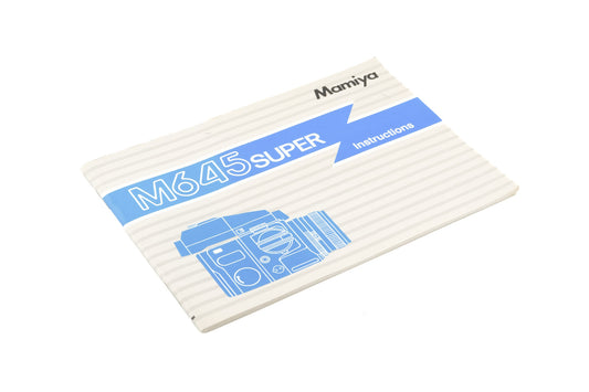 Mamiya M645 Super Instructions