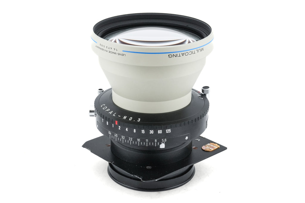 Schneider-Kreuznach 400mm f5.6 APO-Tele-Xenar MC (Shutter) + 99 x 96 mm Technika/Wista Top Hat Lens Board (Copal #3)