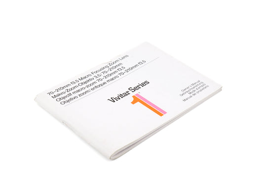 Vivitar 70-210mm f3.5 Macro Focusing Zoom Series 1 Instructions - Accessory