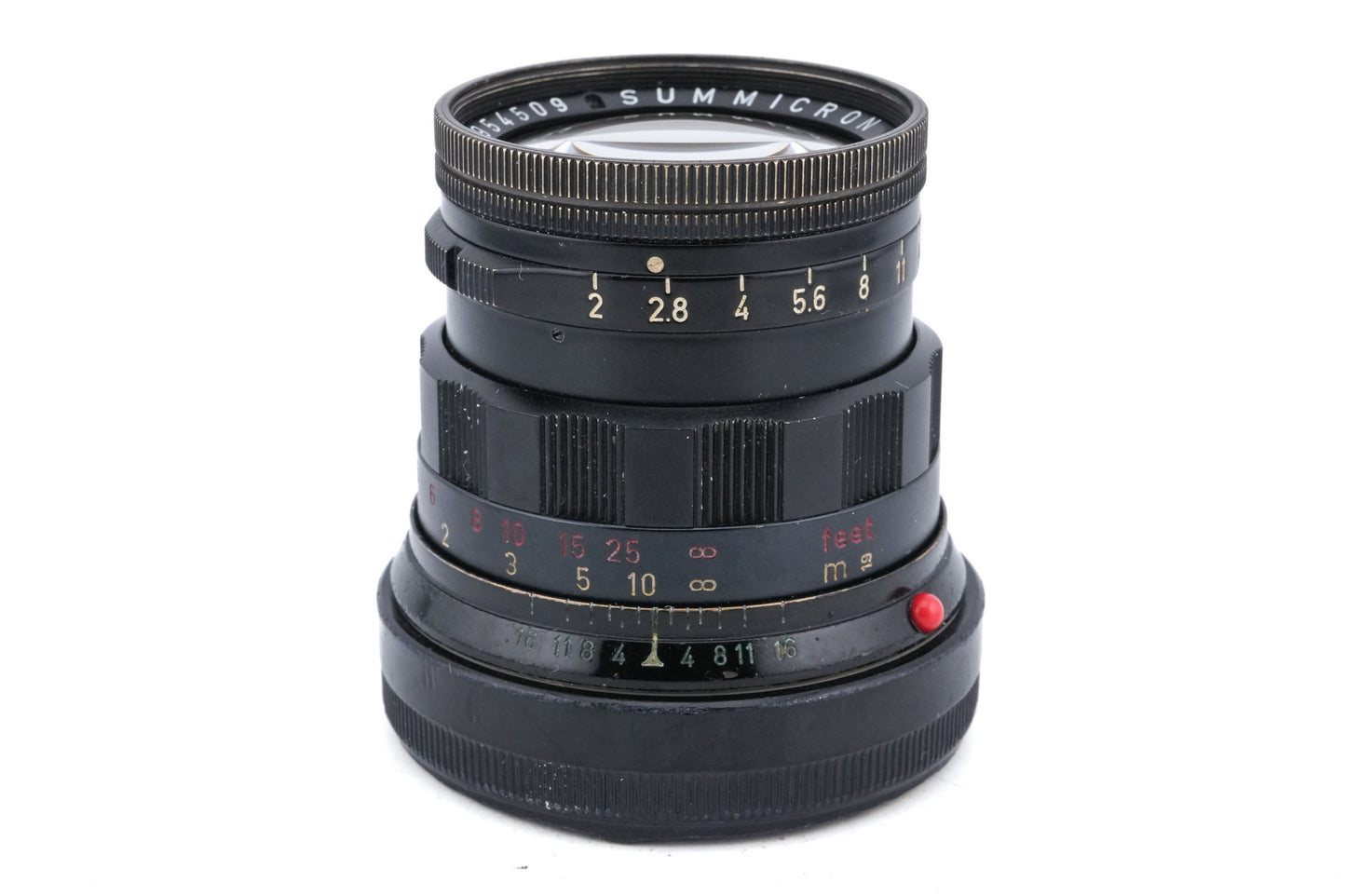 Leica 50mm f2 Summicron (Type II) (Black Paint, 11117) + Lens Hood (IROOA / 12571)