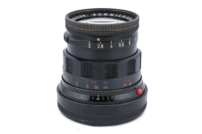 Leica 50mm f2 Summicron (Type II) (Black Paint, 11117) + Lens Hood (IROOA / 12571)