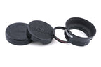 Leica 50mm f2 Summicron (Type II) (Black Paint, 11117) + Lens Hood (35/50mm f2-3.5) (IROOA / 12571)