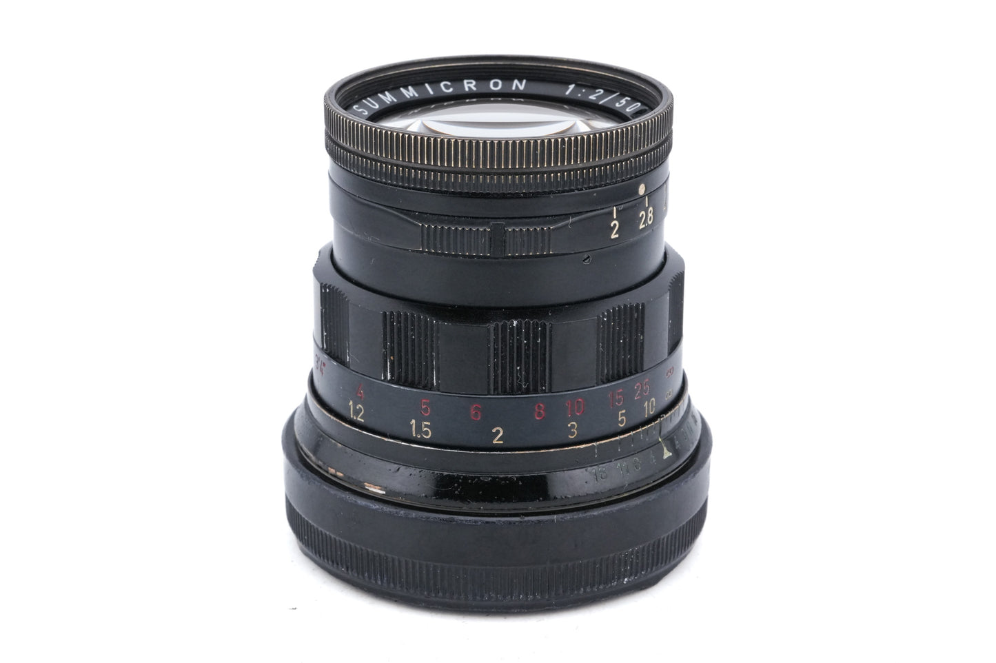 Leica 50mm f2 Summicron (Type II) (Black Paint, 11117) + Lens Hood (IROOA / 12571)
