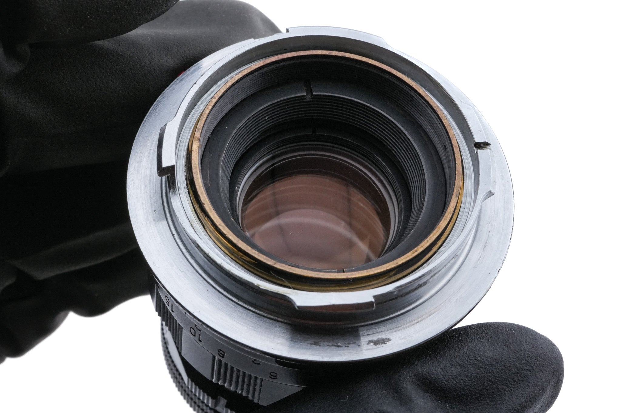 Leica 50mm f2 Summicron (Type II) (Black Paint, 11117) + Lens Hood (35/50mm f2-3.5) (IROOA / 12571)