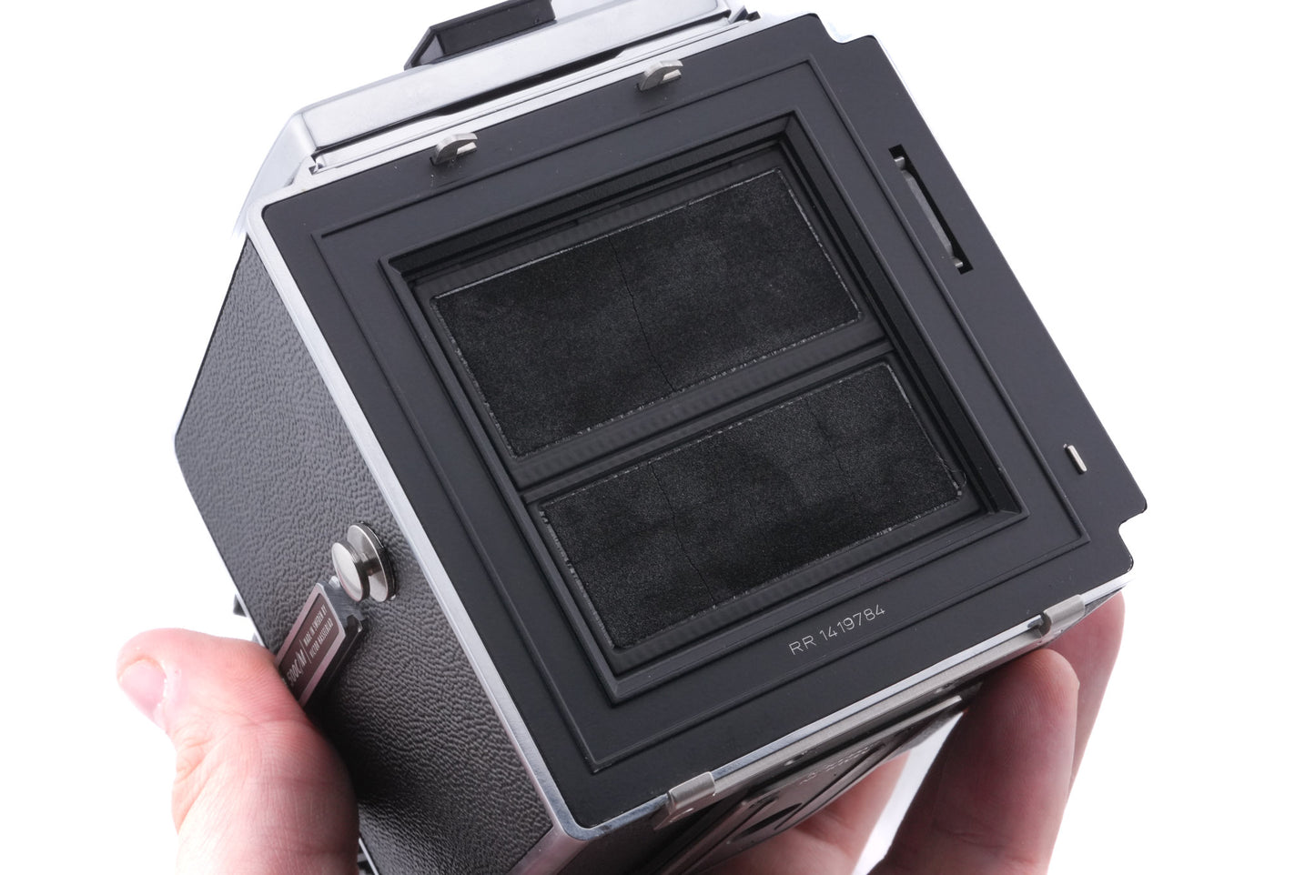 Hasselblad 500C/M (Silver, 10026) + 80mm f2.8 Planar T* CF (20029) + A12 Film Magazine (Silver, 30074) + Waist Level Finder (New / Chrome, 42315) + Acute Matte Focusing Screen (42165)