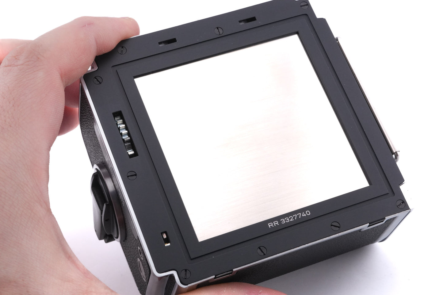 Hasselblad 500C/M (Silver, 10026) + 80mm f2.8 Planar T* CF (20029) + A12 Film Magazine (Silver, 30074) + Waist Level Finder (New / Chrome, 42315) + Acute Matte Focusing Screen (42165)