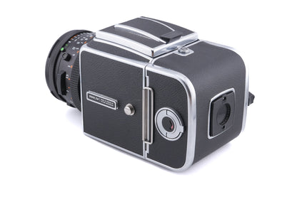 Hasselblad 500C/M (Silver, 10026) + 80mm f2.8 Planar T* CF (20029) + A12 Film Magazine (Silver, 30074) + Waist Level Finder (New / Chrome, 42315) + Acute Matte Focusing Screen (42165)