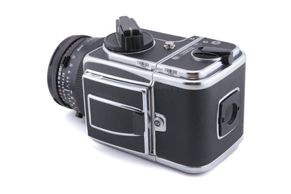 Hasselblad 500C/M (Silver, 10026) + 80mm f2.8 Planar T* CF (20029) + A12 Film Magazine (Silver, 30074) + Waist Level Finder (New / Chrome, 42315) + Acute Matte Focusing Screen (42165)