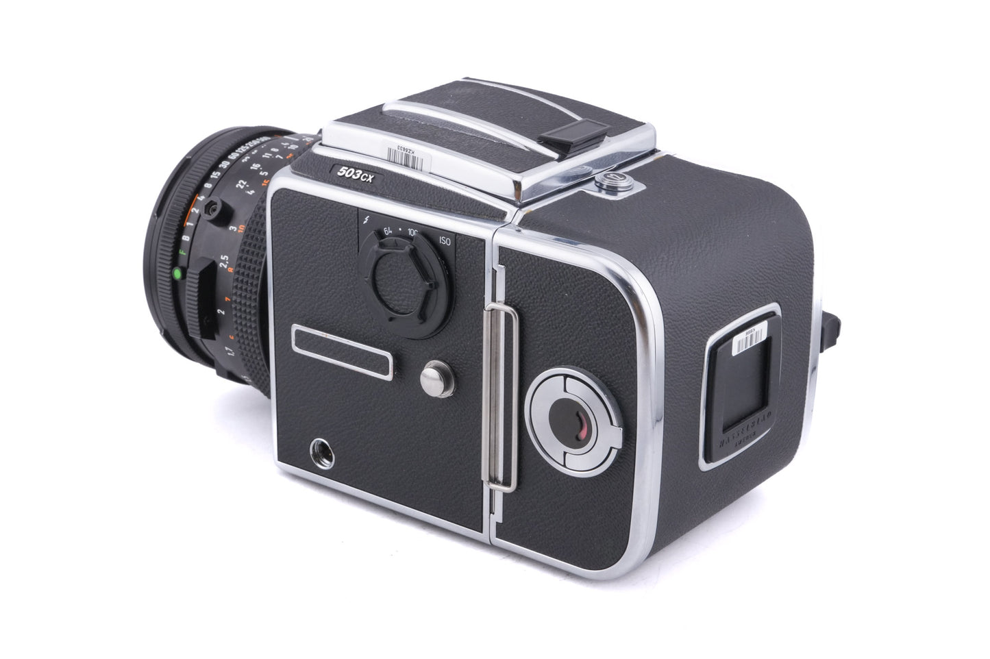 Hasselblad 503CX (10026 / 10172) + Waist Level Finder (New / Chrome, 42315) + 80mm f2.8 Planar T* CF (20029) + A12N Film Magazine + Acute Matte Grid / Split Image Focusing Screen (42170)