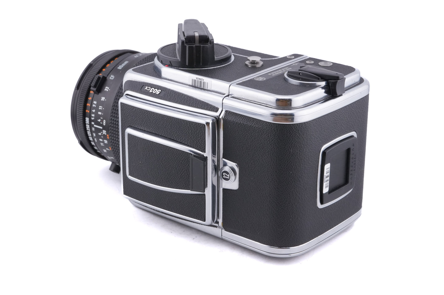 Hasselblad 503CX (10026 / 10172) + Waist Level Finder (New / Chrome, 42315) + 80mm f2.8 Planar T* CF (20029) + A12N Film Magazine + Acute Matte Grid / Split Image Focusing Screen (42170)