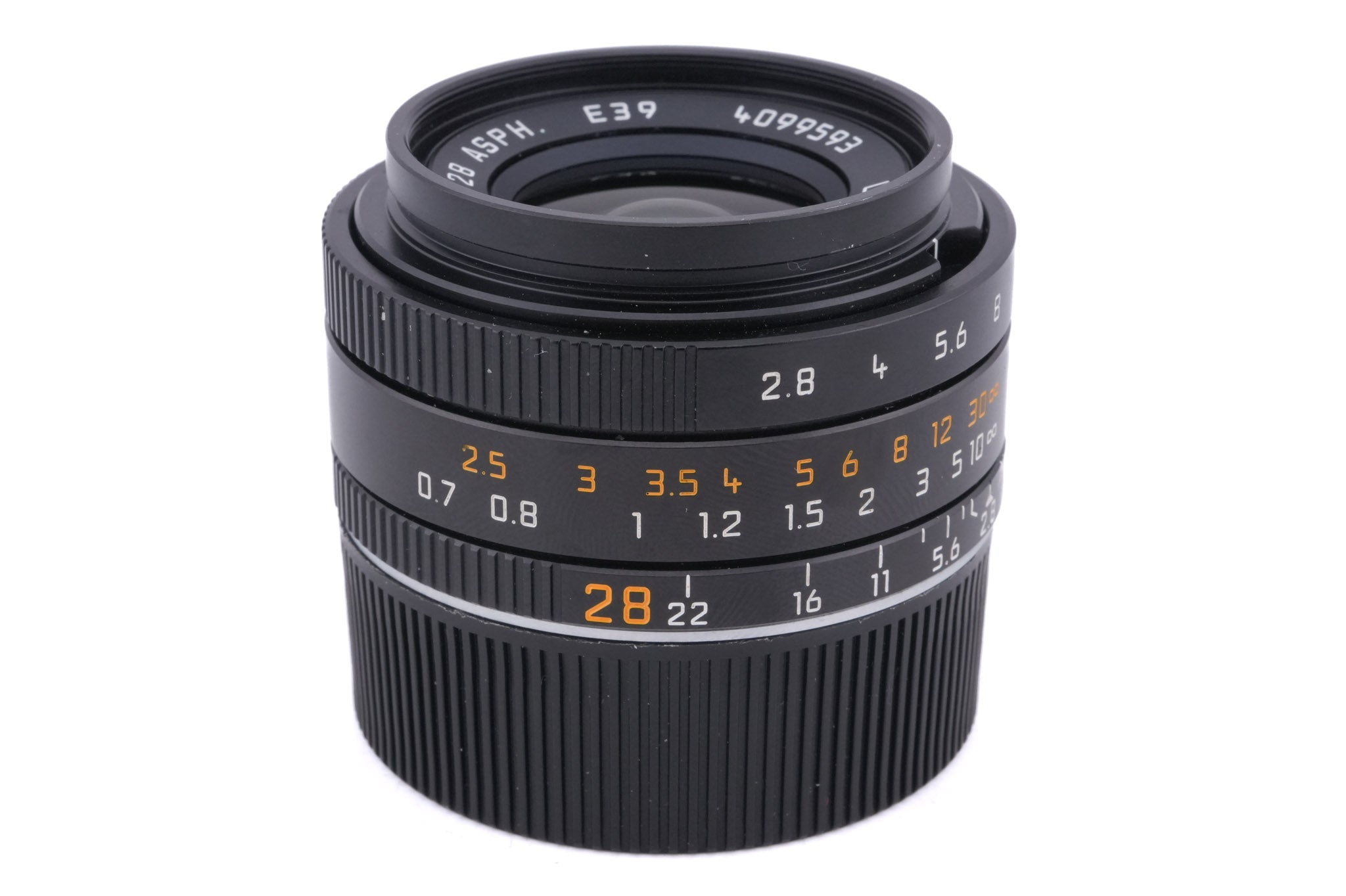 Leica 28mm f2.8 Elmarit-M ASPH. (11606) + Lens Hood (35mm f2 ASPH. / 28mm f2.8 ASPH.) (A42) (12526)