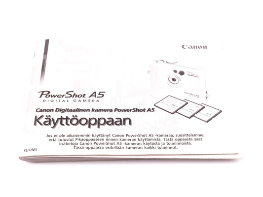 Canon PowerShot A5 Instructions