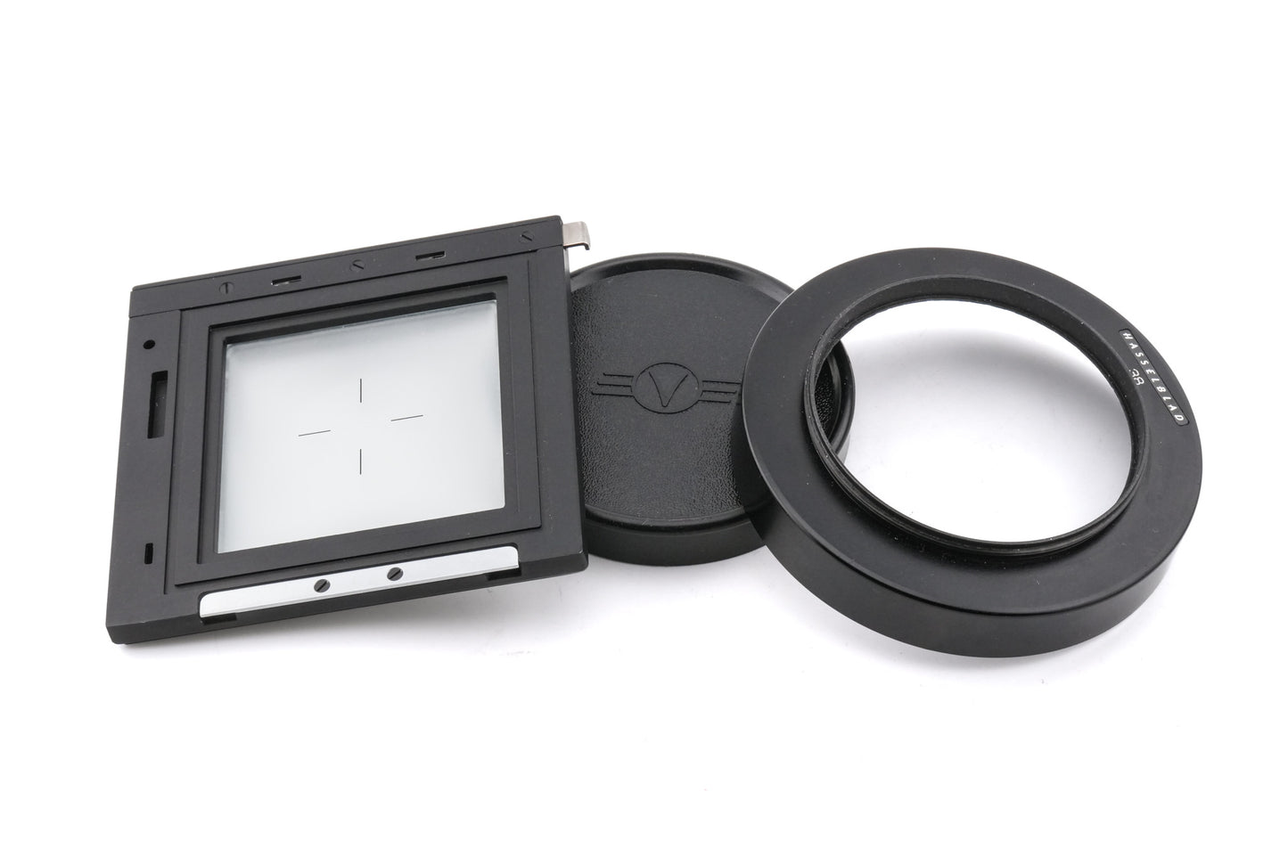 Hasselblad SWC/M + A12N Film Magazine + Lens Shade 38 (40282) + Focusing Screen / Ground Glass Adapter (41025) + SWC Viewfinder (52035/TISOC)