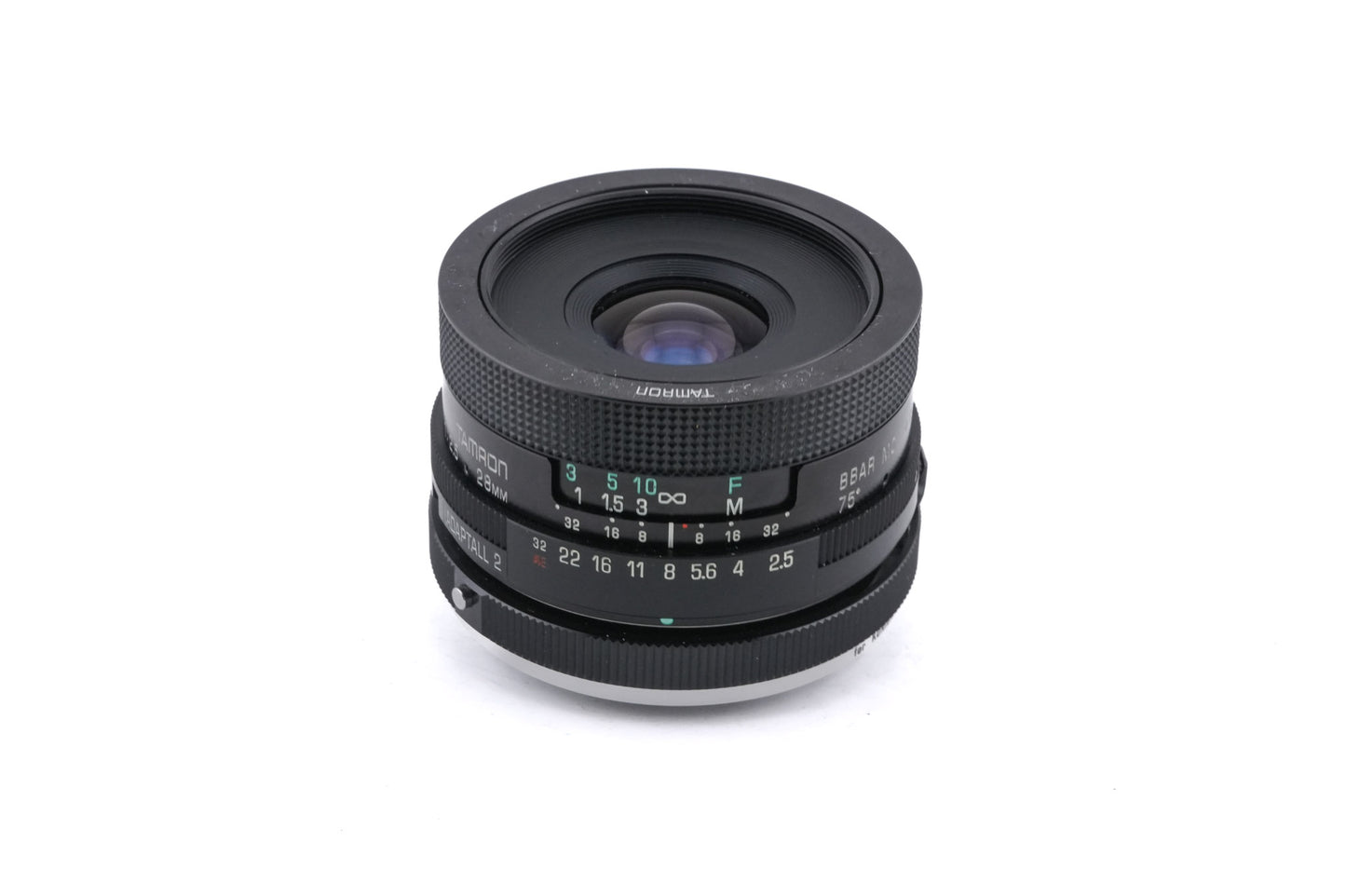 Tamron 28mm f2.5 BBAR MC (02B) + Adaptall 2 - Konica AR Adapter