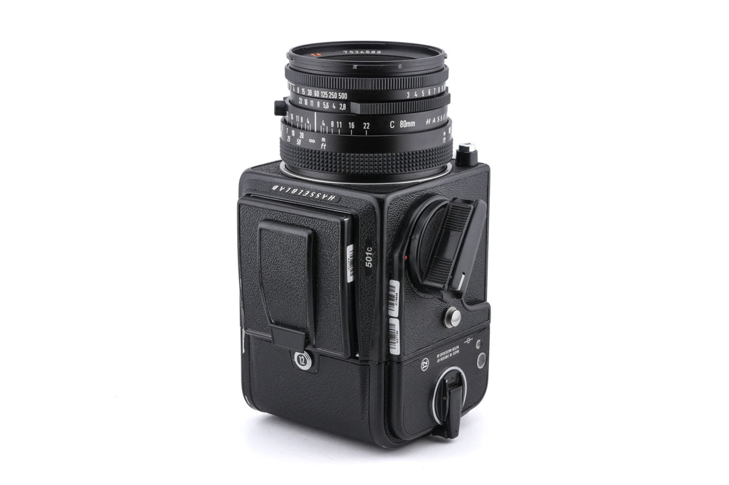 Hasselblad 501C (11045) + 80mm f2.8 Planar T* C (New) (20029) + A12N Film Magazine + Waist Level Finder (New / Black, 42323) + Acute Matte Focusing Screen (42165)