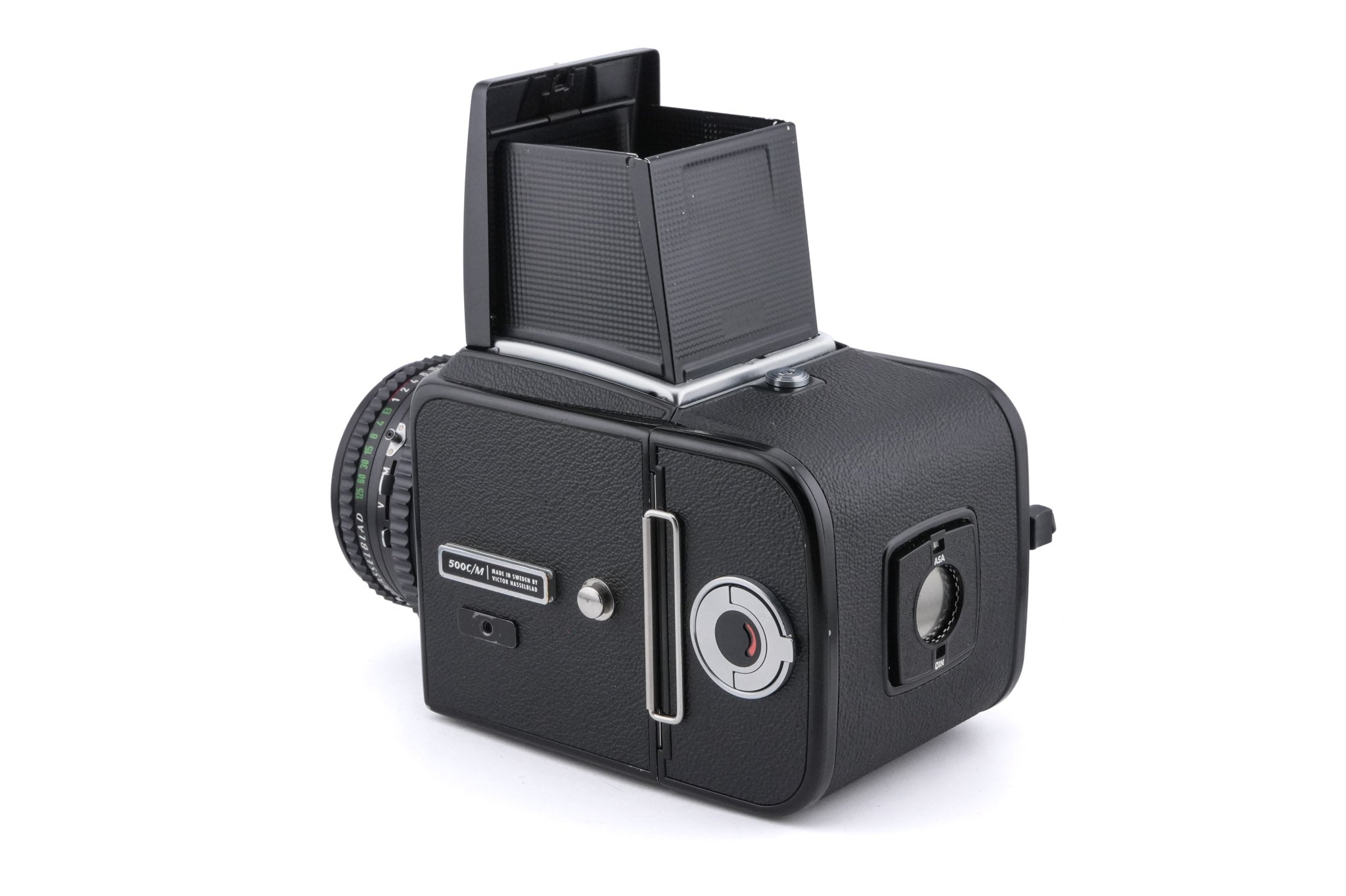 Hasselblad 500C/M (Black, 10170) + 80mm f2.8 Planar T* C (Black, 20028) + Acute Matte Focusing Screen (42165) + Waist Level Finder (Old / Black, 42277) + A12 Film Magazine (Black, 30147)