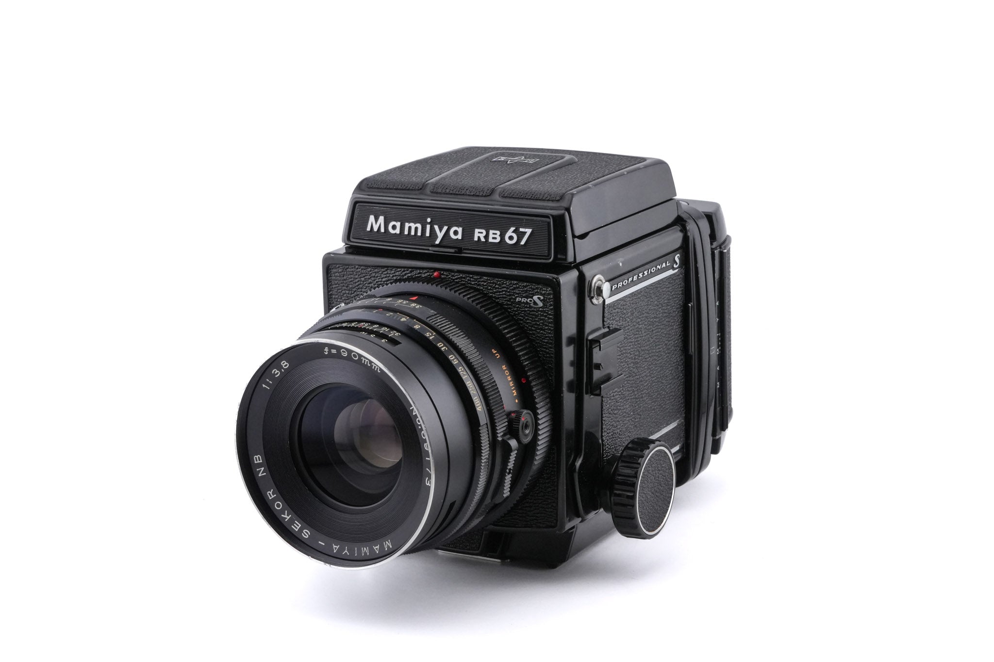 Mamiya RB67 Pro-S + 120 6x7 Pro Roll Film Holder + Waist Level Finder + 90mm f3.8 Sekor NB