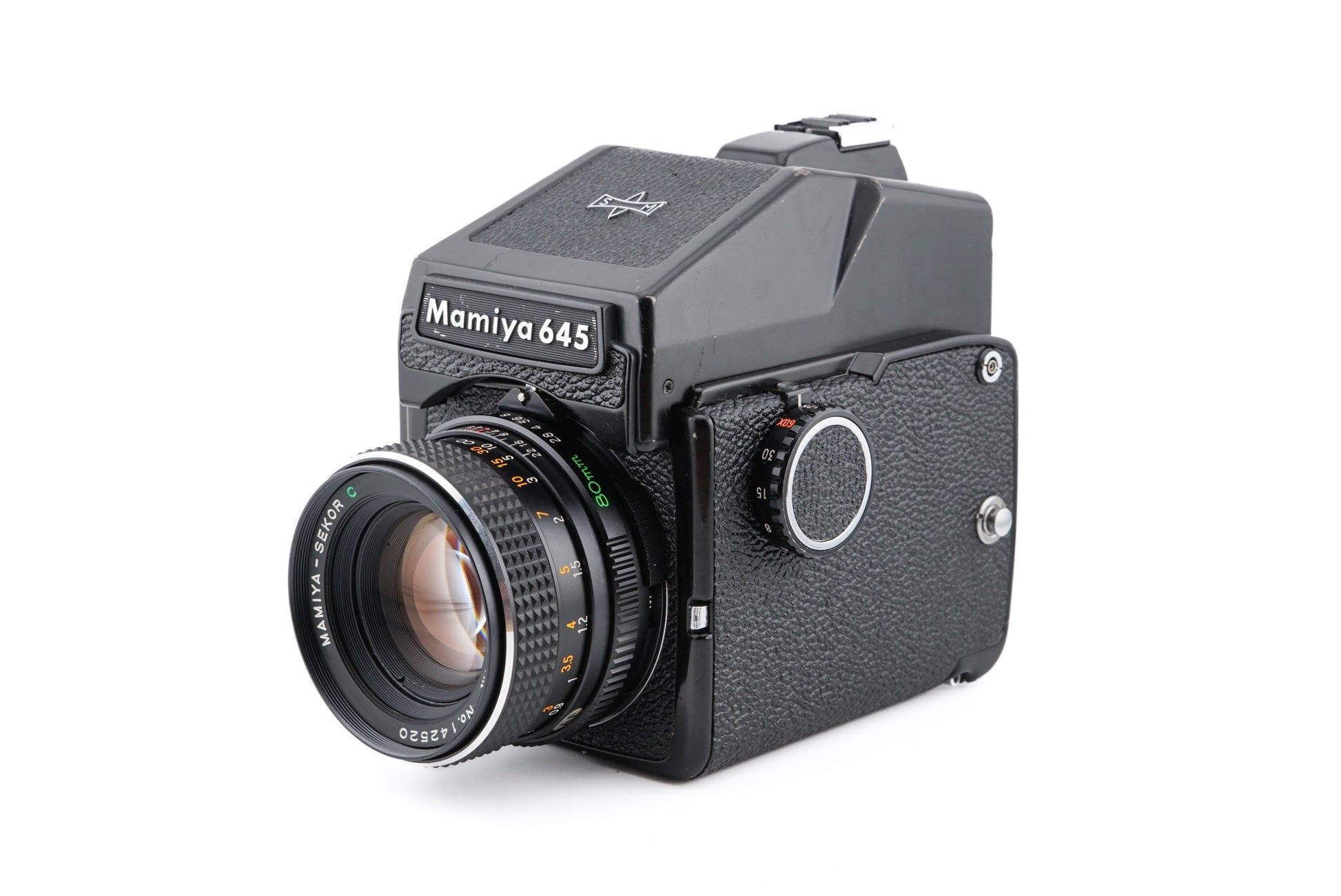 Mamiya M645 J + 80mm f2.8 Sekor C + AE Prism Finder – Kamerastore