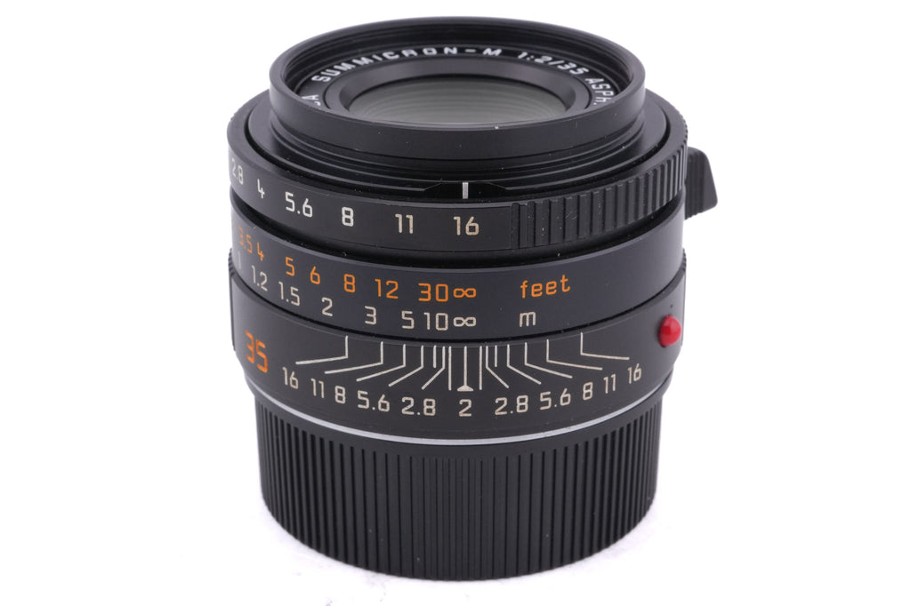 Leica 35mm f2 Summicron-M ASPH. (Type I) (Black, 11879) + Lens Hood (35mm f2 ASPH.) (A42) (12526)