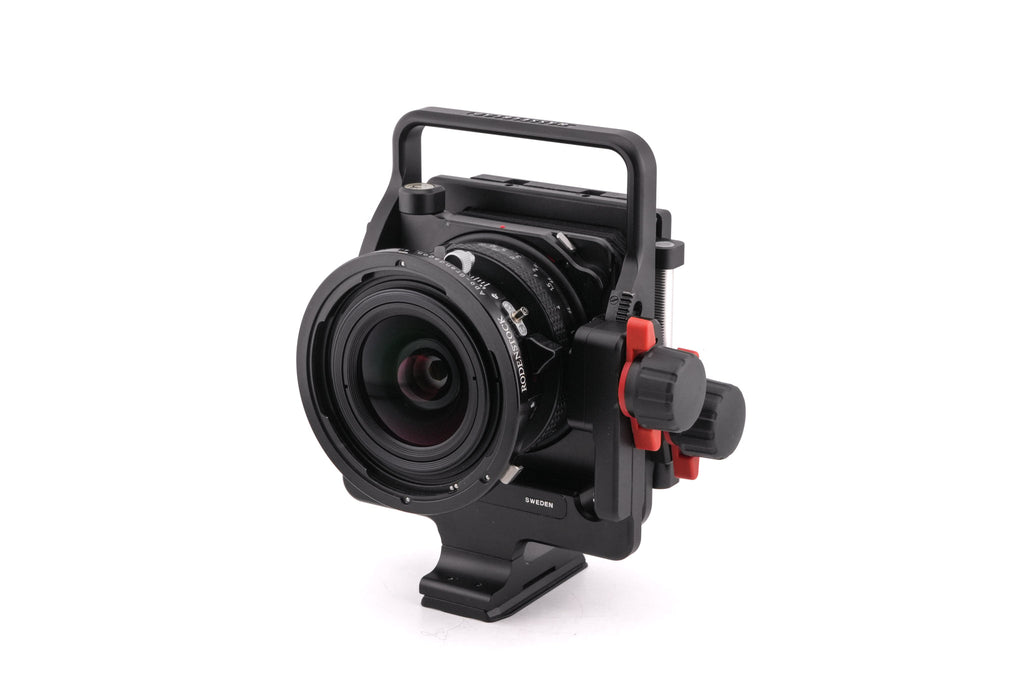 Hasselblad ArcBody (17015) + 45mm f4.5 APO-Grandagon (27045) + Focusing Screen Adapter Standard (41057) + Reflex Viewfinder RMFX (47070) + Small Correction Slide (47003) + Medium Correction Slide (47007) + Large Correction Slide (47011) + Cable Release (5