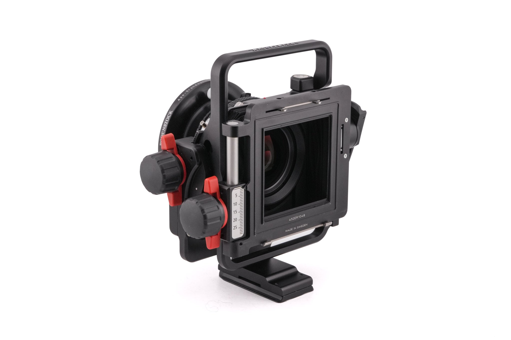 Hasselblad ArcBody (17015) + 45mm f4.5 APO-Grandagon (27045) + Focusing Screen Adapter Standard (41057) + Reflex Viewfinder RMFX (47070) + Small Correction Slide (47003) + Medium Correction Slide (47007) + Large Correction Slide (47011) + Cable Release (5