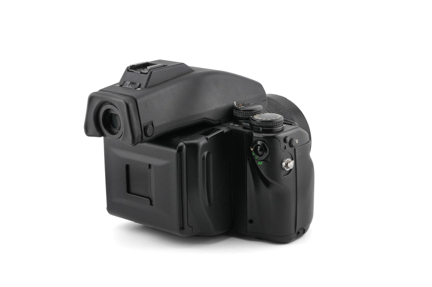 Contax 645 + MFB-1 120/220 Film Back Holder + MF-1 AE Prism Finder + 80mm f2 Planar T*