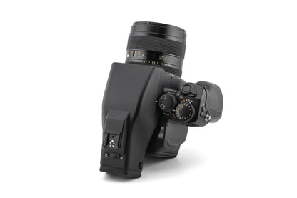 Contax 645 + MFB-1 120/220 Film Back Holder + MF-1 AE Prism Finder + 80mm f2 Planar T*