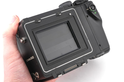 Contax 645 + MFB-1 120/220 Film Back Holder + MF-1 AE Prism Finder + 80mm f2 Planar T*