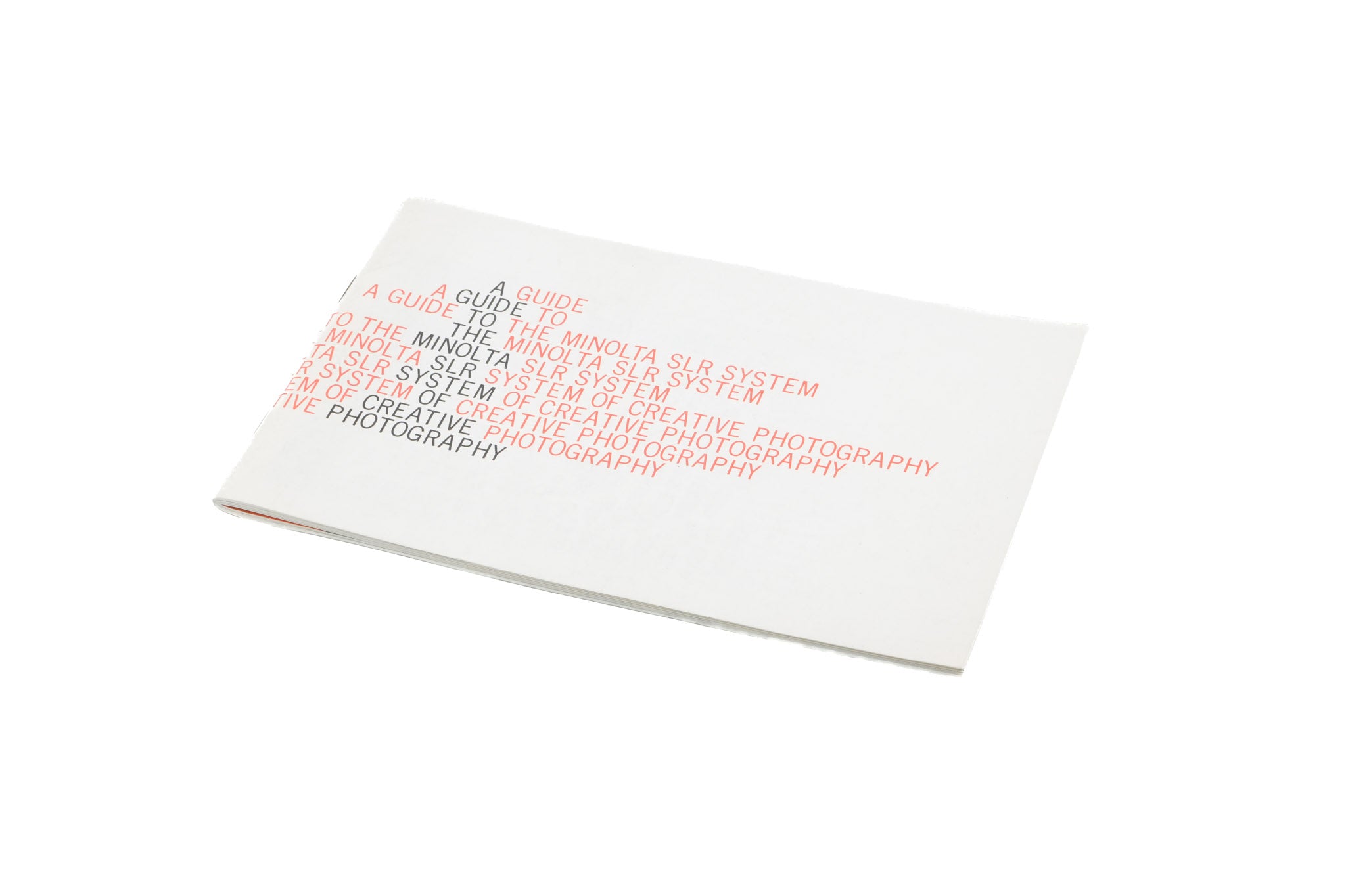 Minolta A Guide To The Minolta SLR System of Creative Photography