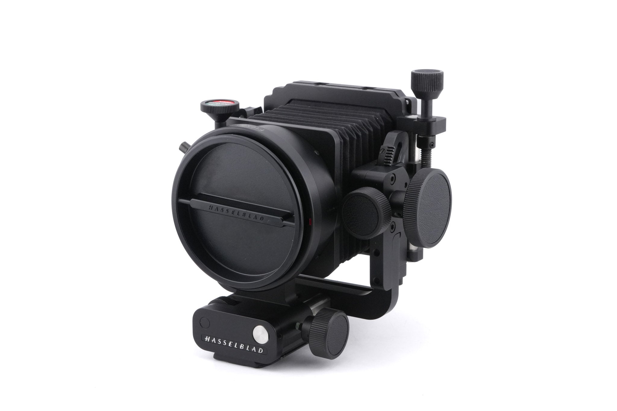 Hasselblad FlexBody (72109) + Focusing Screen Adapter (72405) + Stray Light Protection Slide (72411) + 20° Correction Slide (72415) + Cable Release (51694)