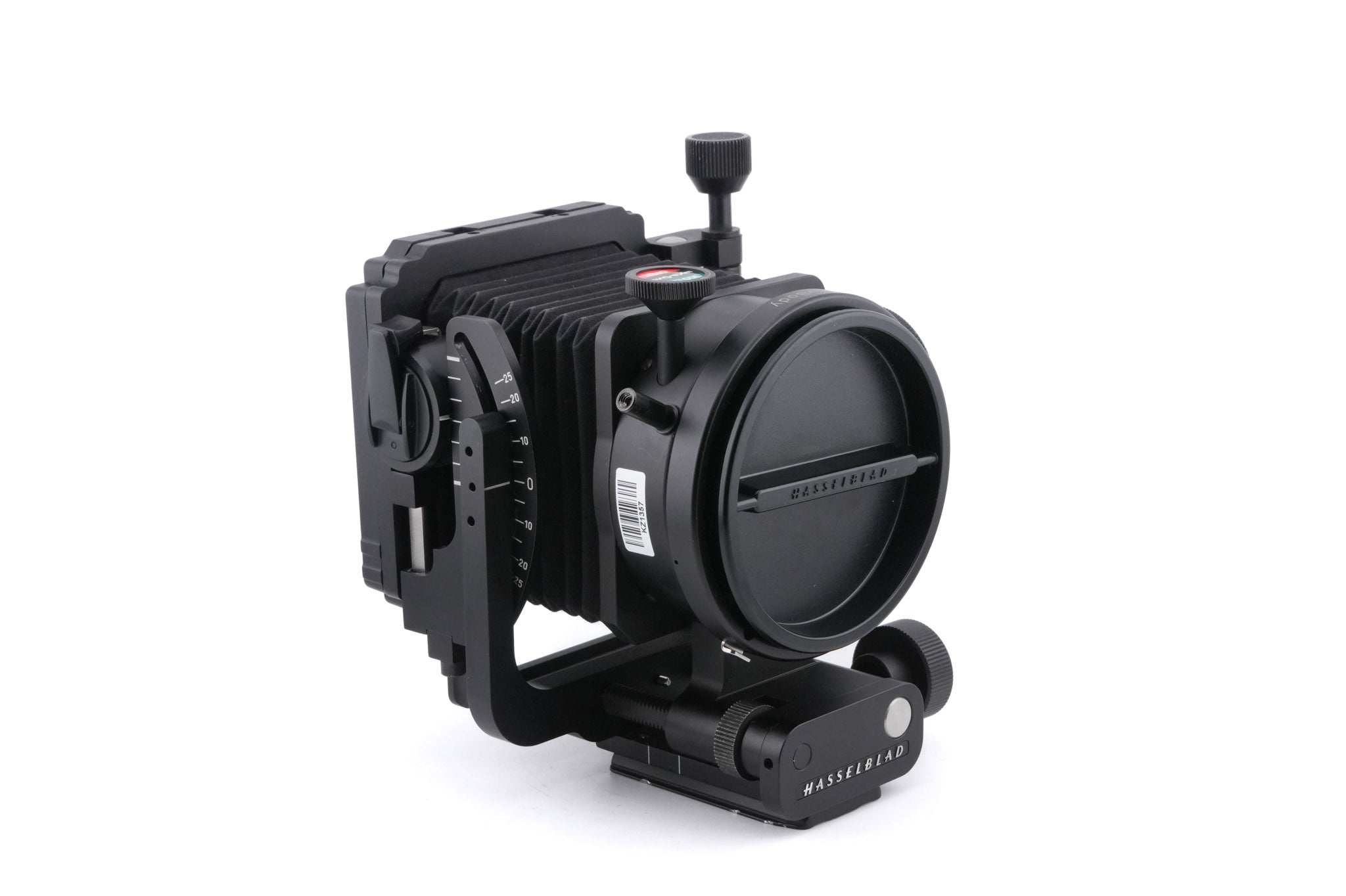 Hasselblad FlexBody (72109) + Focusing Screen Adapter (72405) + Stray Light Protection Slide (72411) + 20° Correction Slide (72415) + Cable Release (51694)