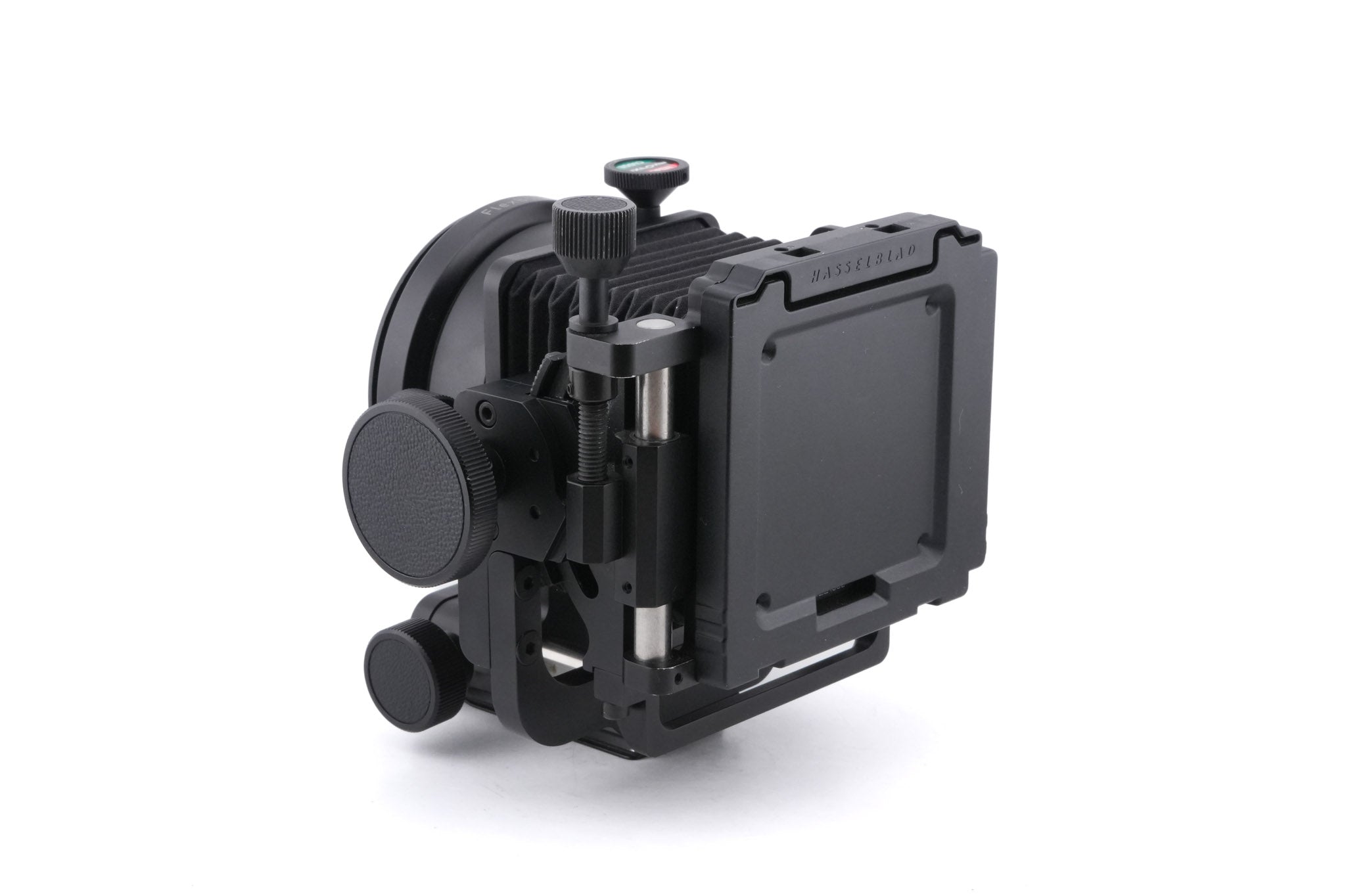 Hasselblad FlexBody (72109) + Focusing Screen Adapter (72405) + Stray Light Protection Slide (72411) + 20° Correction Slide (72415) + Cable Release (51694)