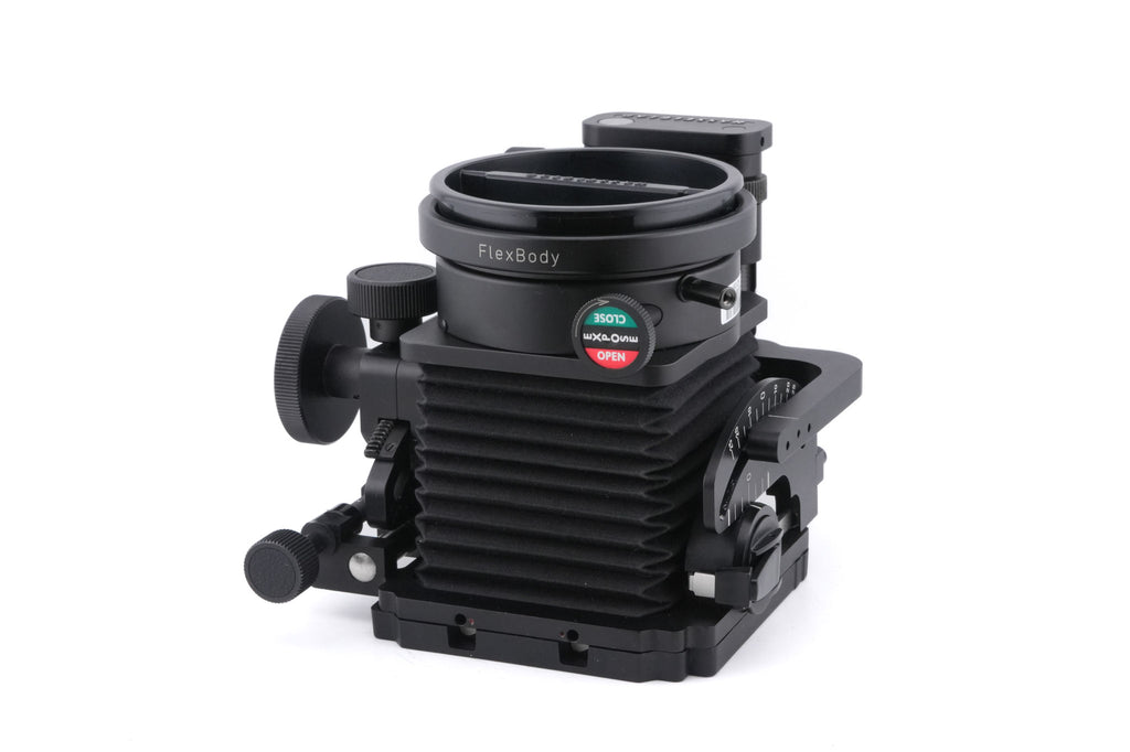 Hasselblad FlexBody (72109) + Focusing Screen Adapter (72405) + Stray Light Protection Slide (72411) + 20° Correction Slide (72415) + Cable Release (51694)