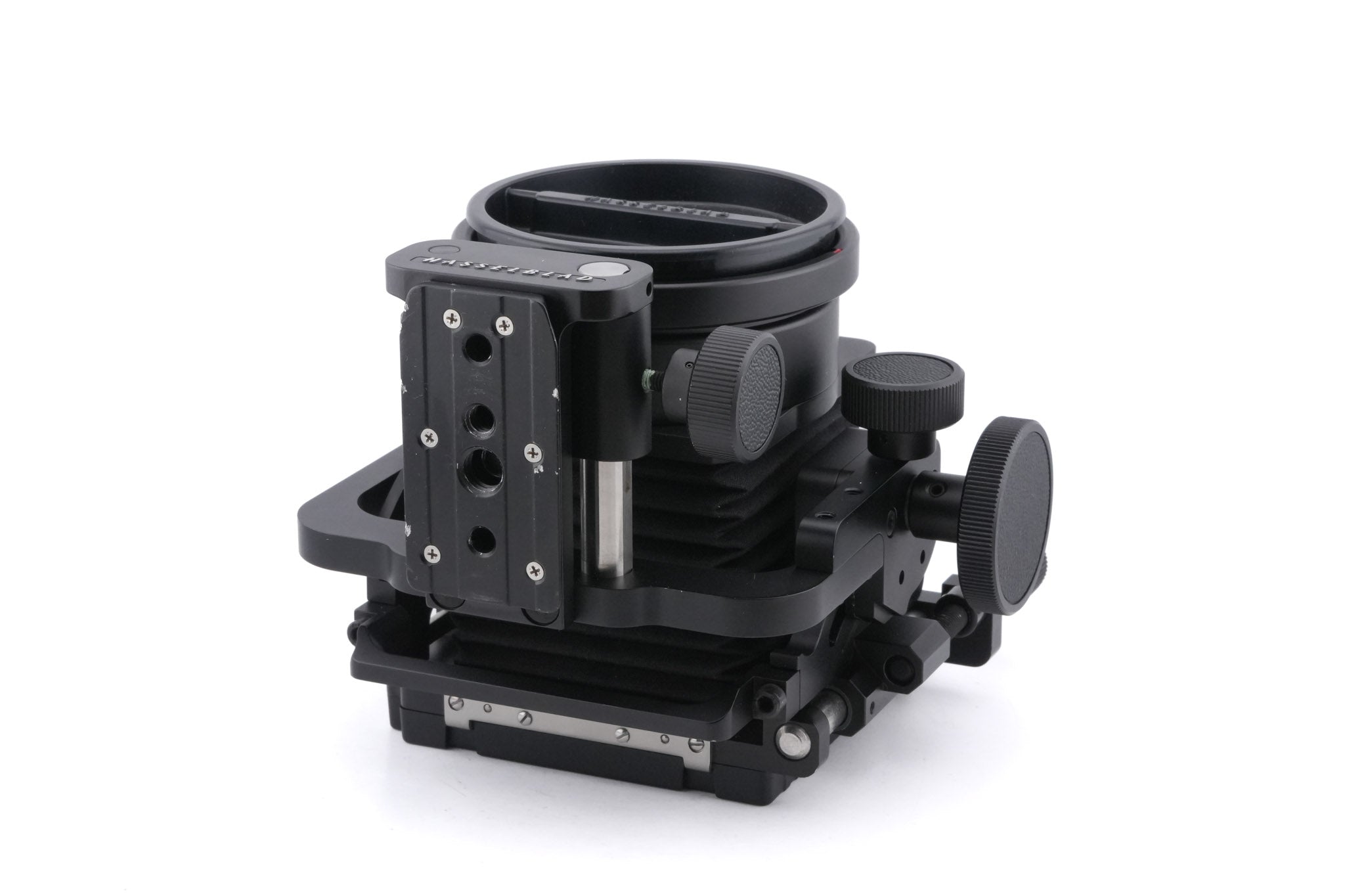 Hasselblad FlexBody (72109) + Focusing Screen Adapter (72405) + Stray Light Protection Slide (72411) + 20° Correction Slide (72415) + Cable Release (51694)