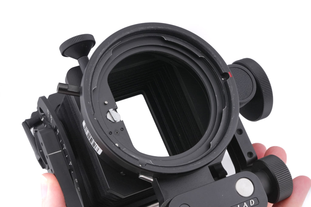 Hasselblad FlexBody (72109) + Focusing Screen Adapter (72405) + Stray Light Protection Slide (72411) + 20° Correction Slide (72415) + Cable Release (51694)