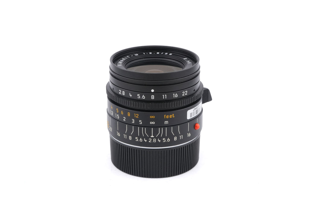 Leica 28mm f2.8 Elmarit-M (Type IV) (11809) + Lens Hood (28mm f2/2.8) (12451)