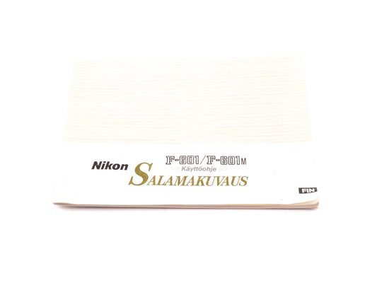 Nikon F-601/ F-601M Flash Shooting Instructions