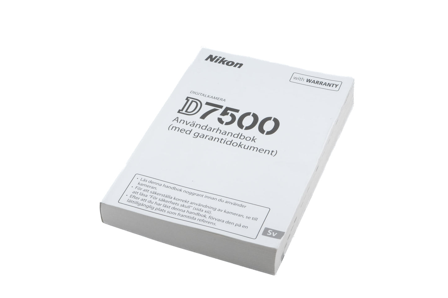 Nikon D7500 Instructions