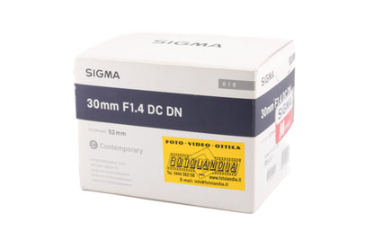 Sigma 30mm f1.4 DC DN Contemporary