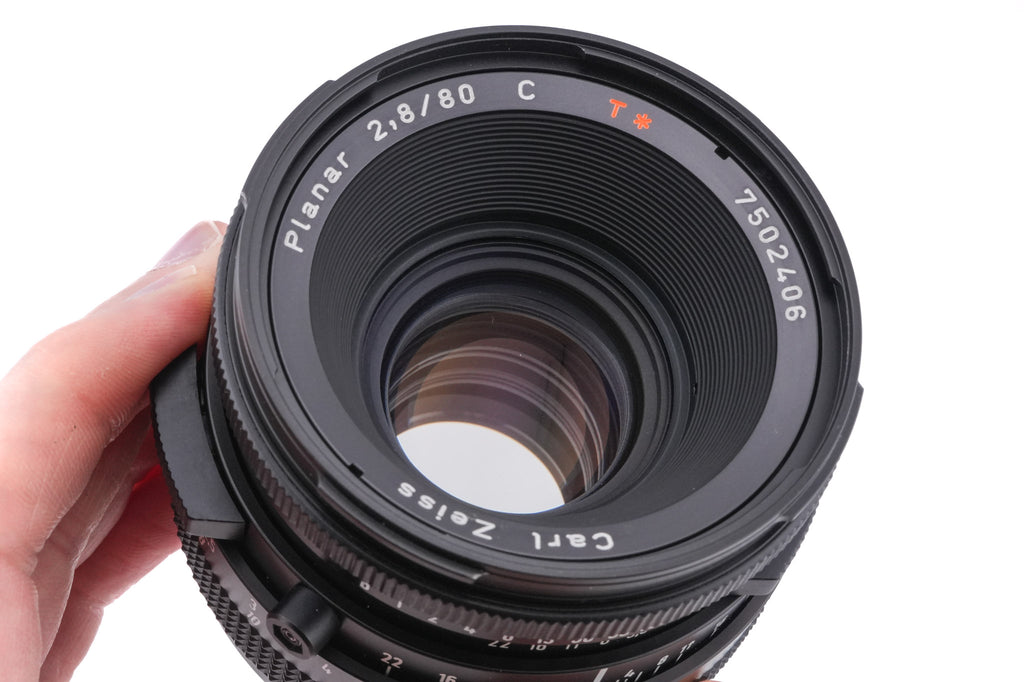 Hasselblad 503CW (Silver, 10243) + Waist Level Finder (New / Chrome, 42315) + Acute Matte D Standard Focusing Screen (42204) + A12N Film Magazine + 80mm f2.8 Planar T* C (New) (20029)